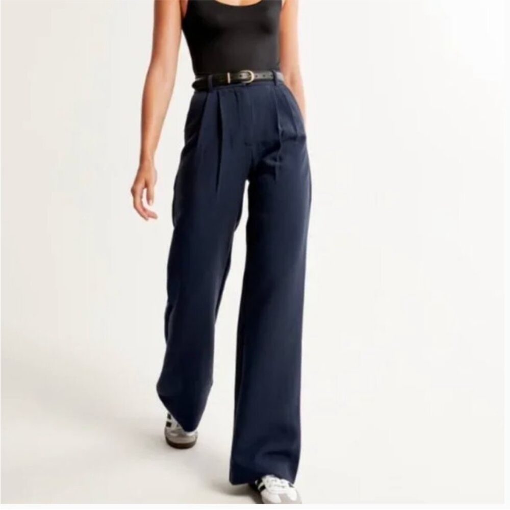 Abercrombie & Fitch Navy Wide Leg Pants